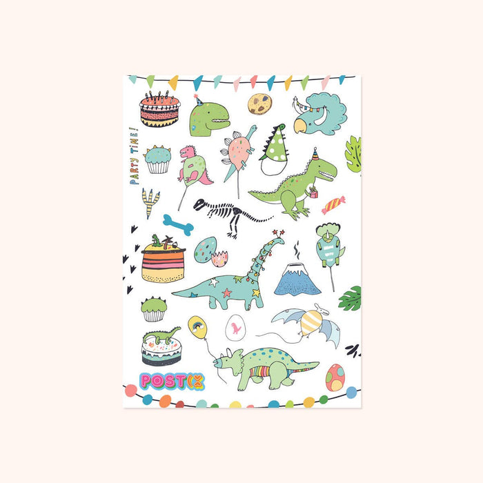 LAST STOCK! Dino Party Time Paper Sticker Sheet