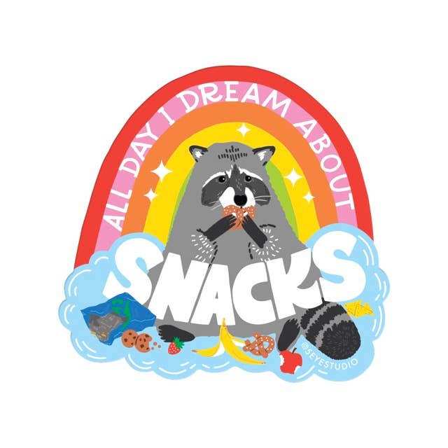 All Day I Dream About Snacks Vinyl Sticker