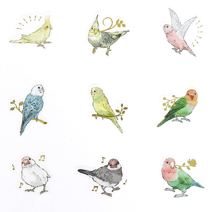 Washi Paper Flake Stickers - Love Birds