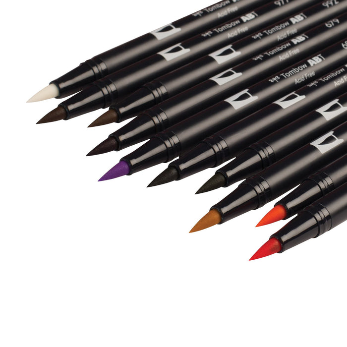 Tombow ABT Dual Brush Pen 10 Colour Set - Secondary Colours