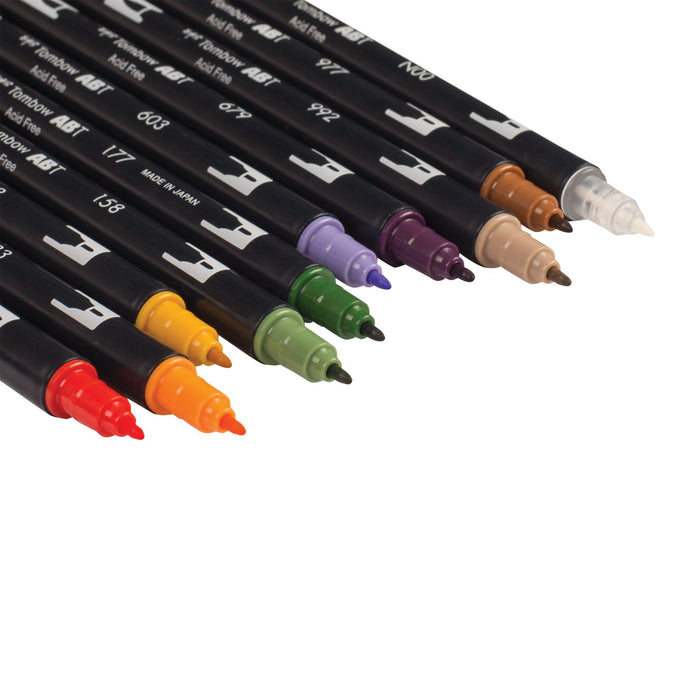 Tombow ABT Dual Brush Pen 10 Colour Set - Secondary Colours