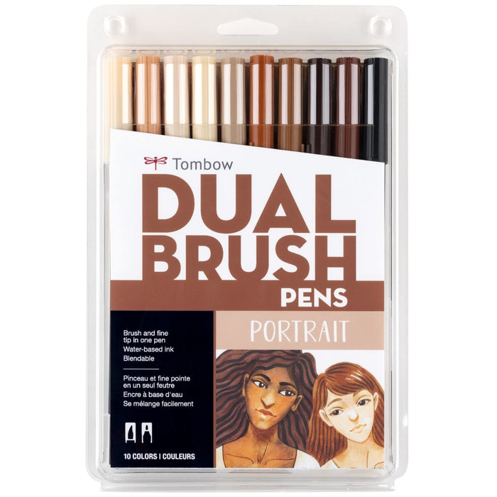 Tombow ABT Dual Brush Pen 10 Colour Set - Portrait Palette
