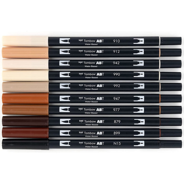 Tombow ABT Dual Brush Pen 10 Colour Set - Portrait Palette