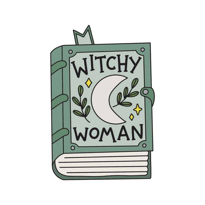 Witchy Woman Book Vinyl Sticker