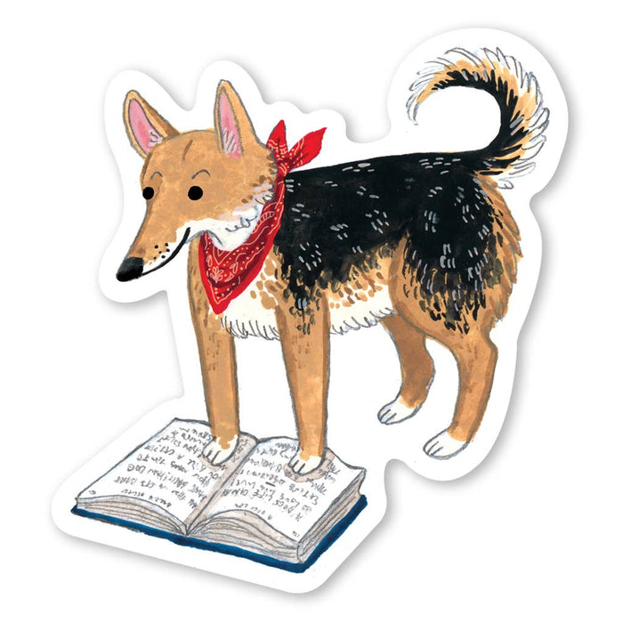 Book Dog Vinyl Sticker