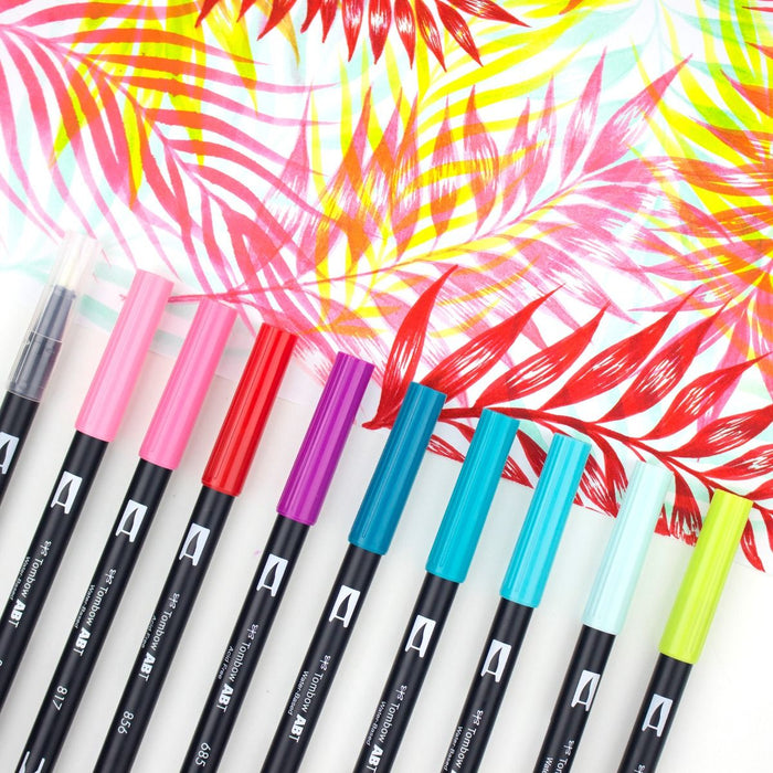 Tombow ABT Dual Brush Pen 10 Colour Set - Tropical