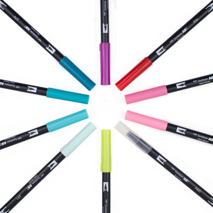 Tombow ABT Dual Brush Pen 10 Colour Set - Tropical