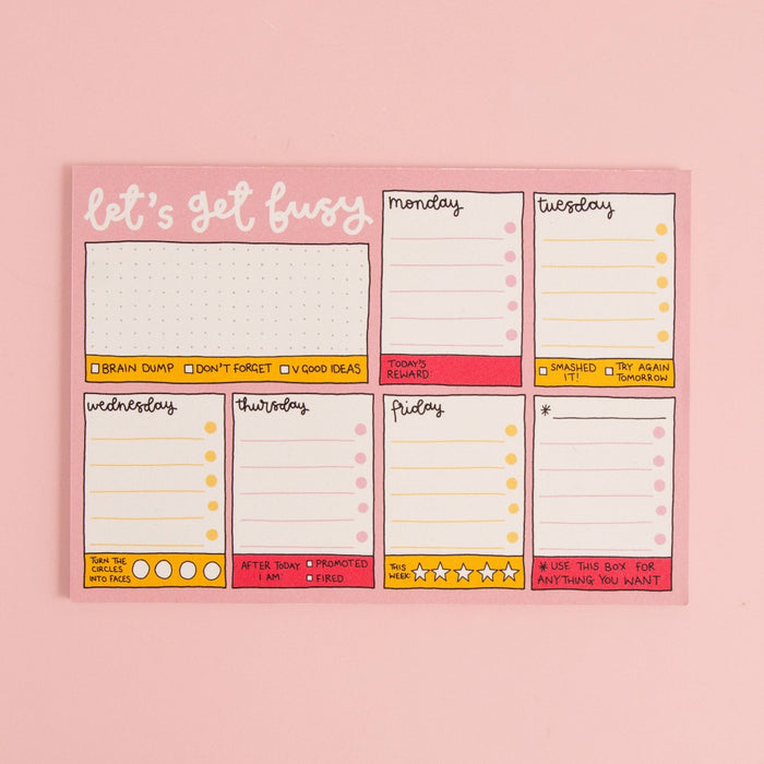 A5 Notepad - Weekly Planner - Let's Get Busy