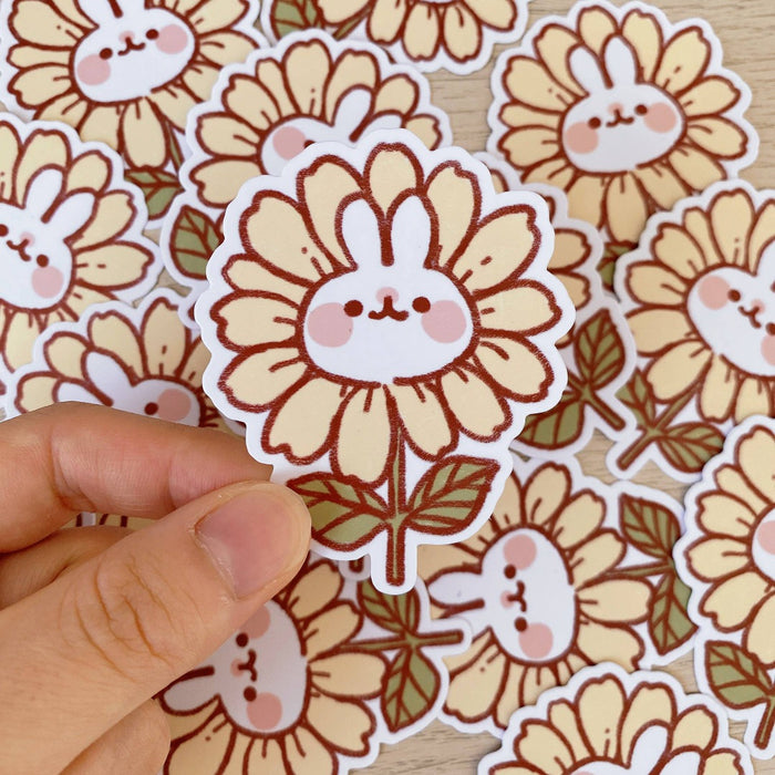 Flower Rabbit Matte Vinyl Sticker