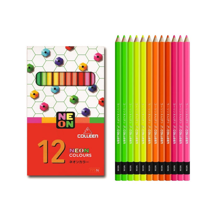 LAST STOCK! Colleen Coloured Pencils - 12 Neon Colours