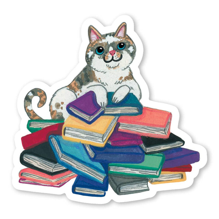 Book Lovin' Cat Vinyl Sticker