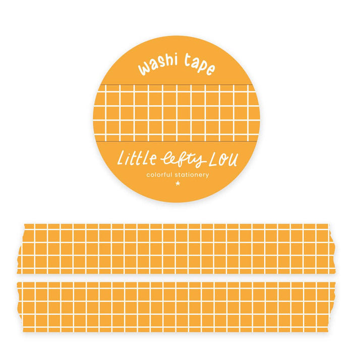 Little Lefty Lou Ochre Yellow Grid Washi Tape