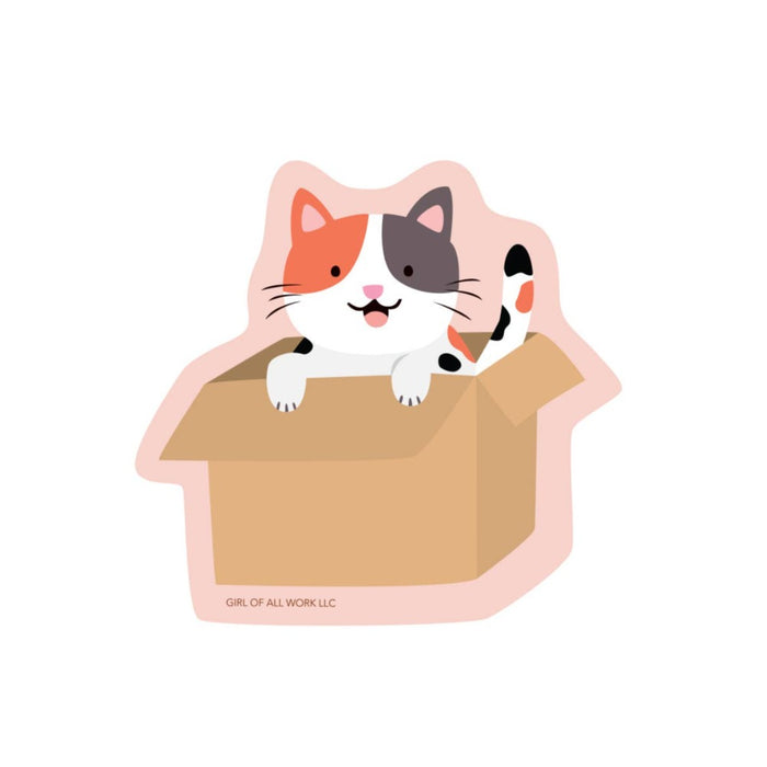 Cat in a Box Vinyl Sticker