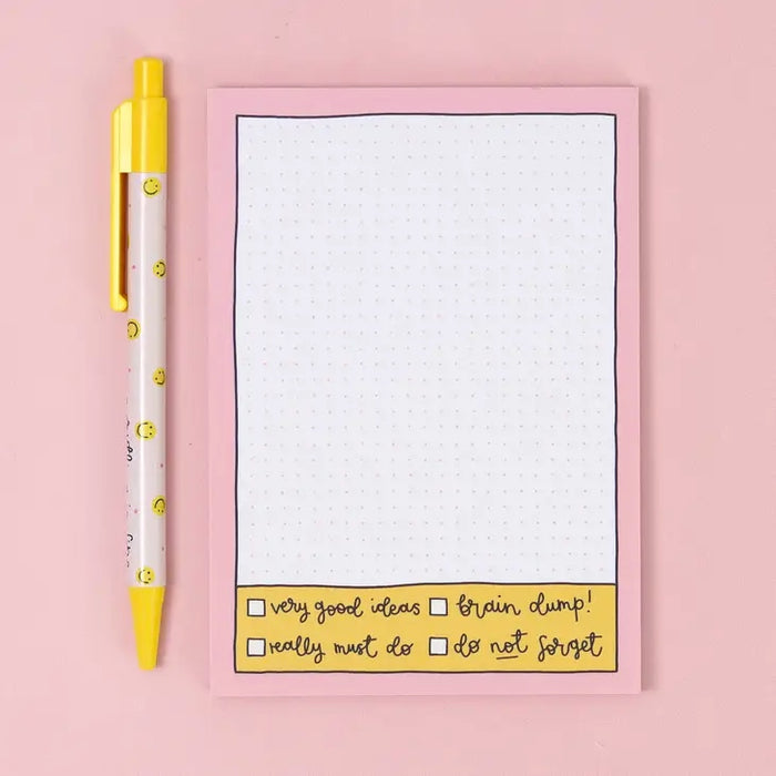 A6 Notepad - Pink Grid