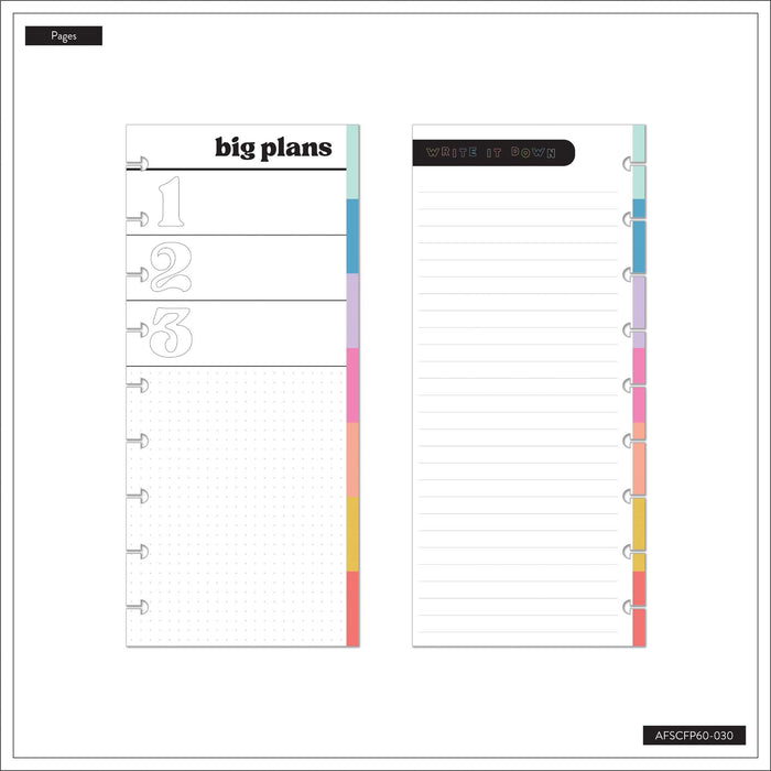 The Happy Planner 'Happy Brights' CLASSIC HALF-SHEET Filler Paper
