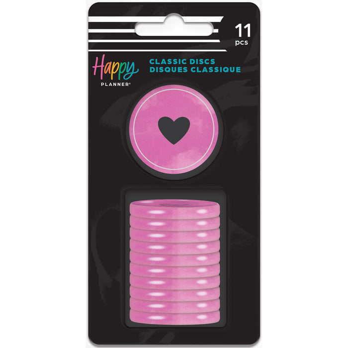 The Happy Planner MEDIUM Plastic Discs - Berry Pink Swirl