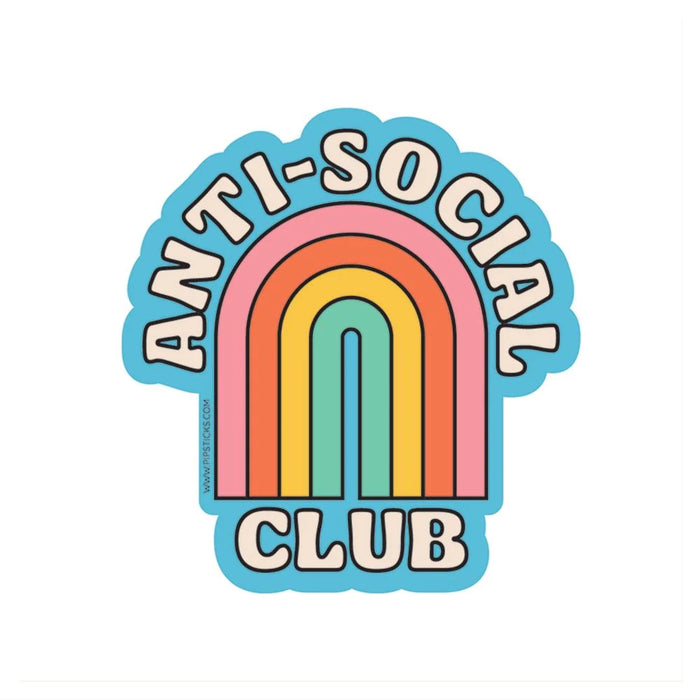 Anti-Social Club Vinyl Sticker by Pipsticks