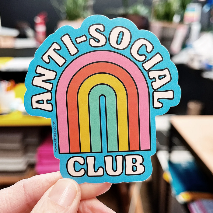 Anti-Social Club Vinyl Sticker by Pipsticks