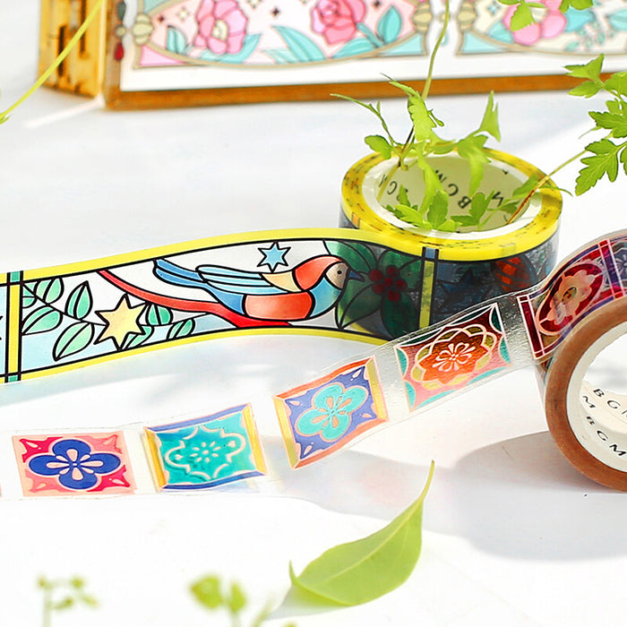 BGM 'Stained Glass' Series Clear Tape - Garden Tile