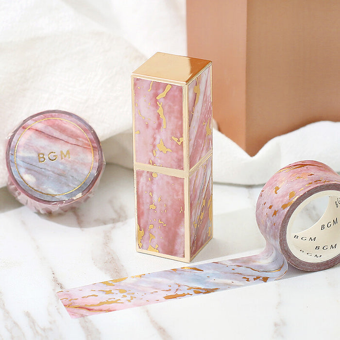 BGM Japan Foil Washi Tape - Marble (Pink)