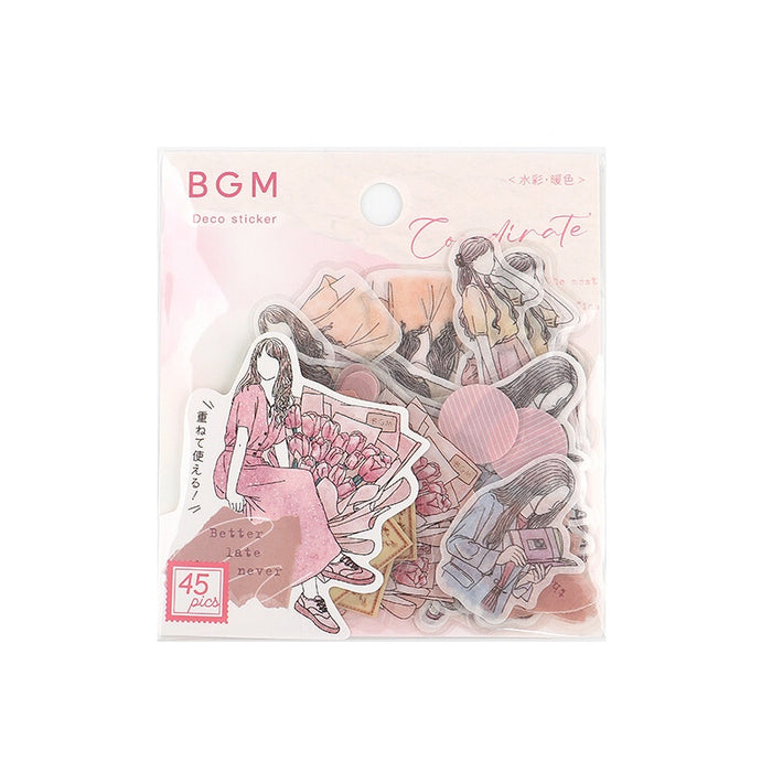 BGM 'Coordinate' Series Watercolour Flake Stickers - Warm Colours