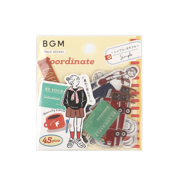 BGM 'Coordinate' Series Simple Flake Stickers - Colourful