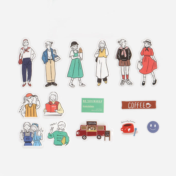 BGM 'Coordinate' Series Simple Flake Stickers - Colourful