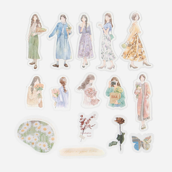 BGM 'Coordinate' Series Watercolour Figures Stickers - Flower