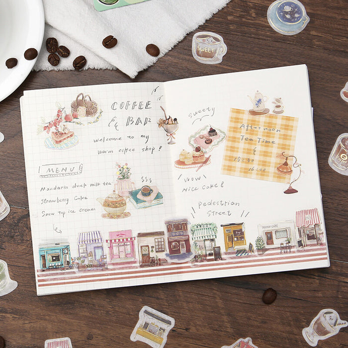 BGM Washi Paper Flake Stickers - Cafe