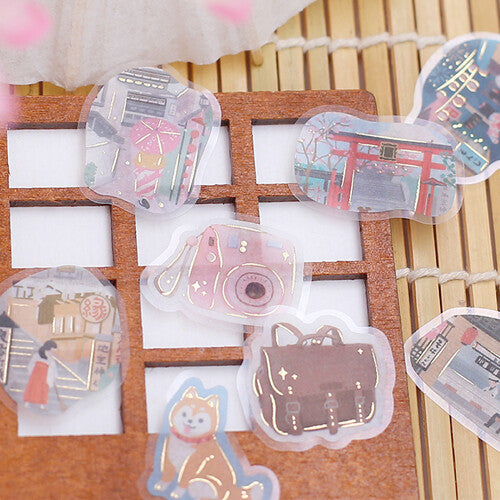 BGM Lifestyle Washi Paper Flake Stickers - Japan Travel