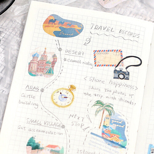 LAST STOCK! BGM Lifestyle Washi Paper Flake Stickers - World Travel