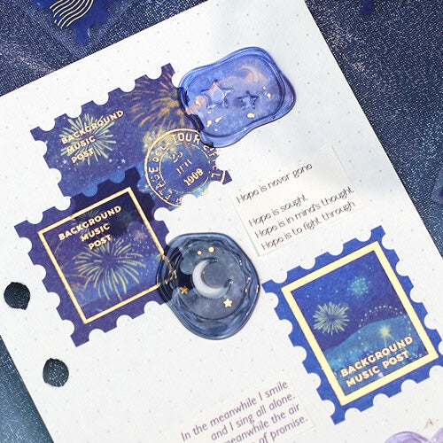 BGM Post Office Washi Paper Flake Stickers - Galactic Tour