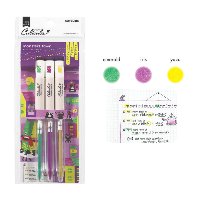 Kutsuwa Culicule Coloured Pencil Set - Monsters Town