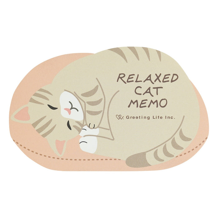 Animal Die-Cut Memo Pad - Relaxed Cat
