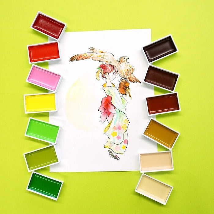 Kuretake Gansai Tambi Watercolour Palette - 48 Colours
