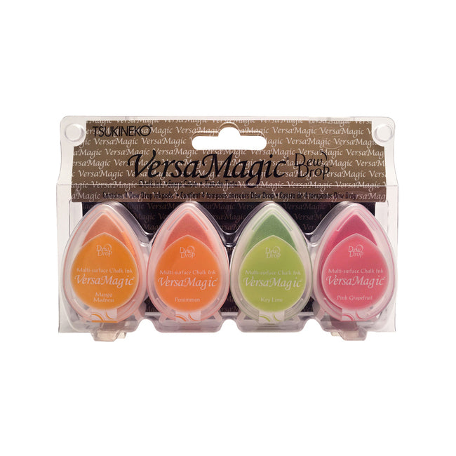 Tsukineko VersaMagic Dew Drop Chalk Ink Pad Set - Fruit Cocktail Colours