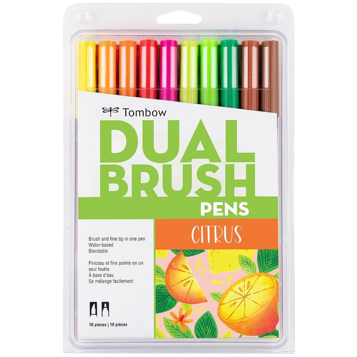 Tombow ABT Dual Brush Pen 10 Colour Set - Citrus