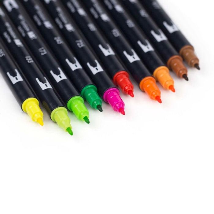 Tombow ABT Dual Brush Pen 10 Colour Set - Citrus