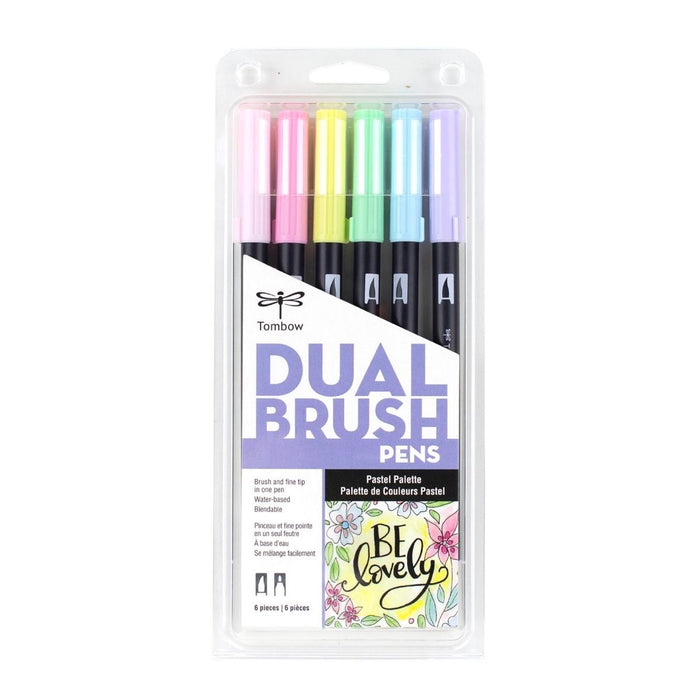 Tombow ABT Dual Brush Pen 6 Colour Set - Pastel