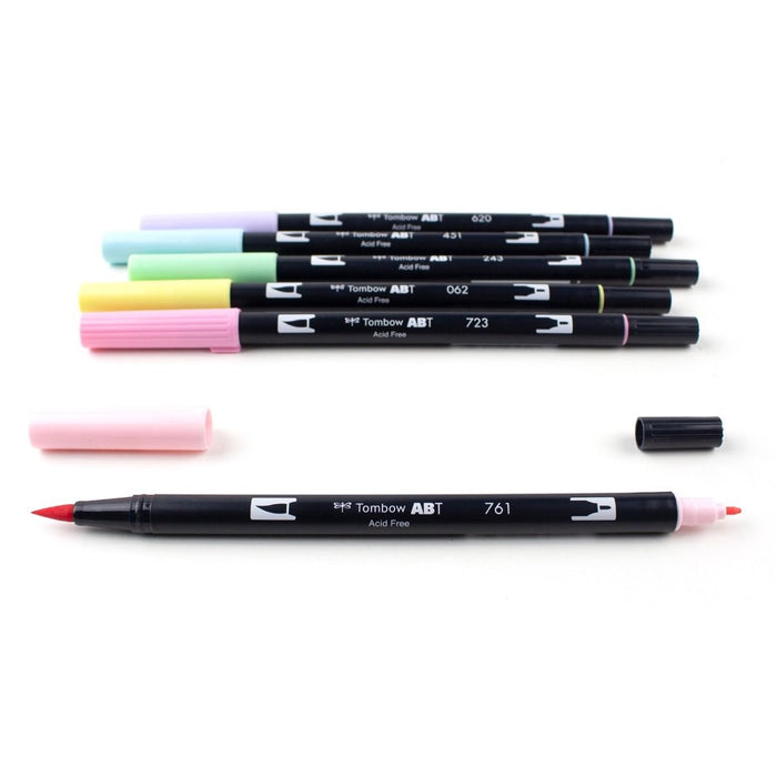 Tombow ABT Dual Brush Pen 6 Colour Set - Pastel
