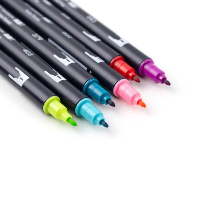 Tombow ABT Dual Brush Pen 6 Colour Set - Tropical