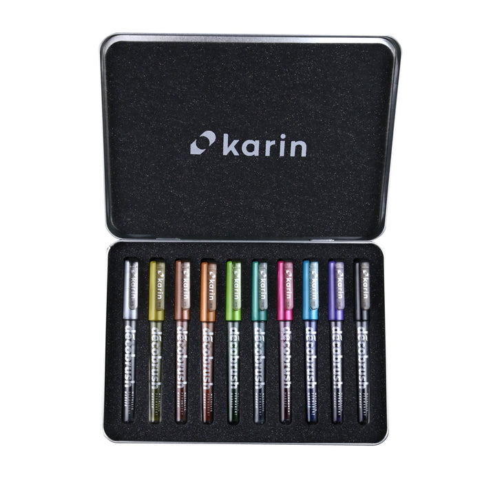 DecoBrush Metallic Brush Pens - 10 Colour Set