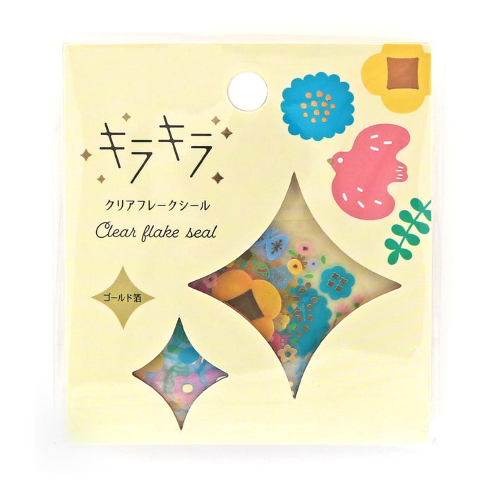 LAST STOCK! World Craft Japan Clear Flake Stickers - Scandinavian Garden