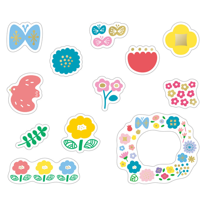 World Craft Japan Clear Flake Stickers - Scandinavian Garden