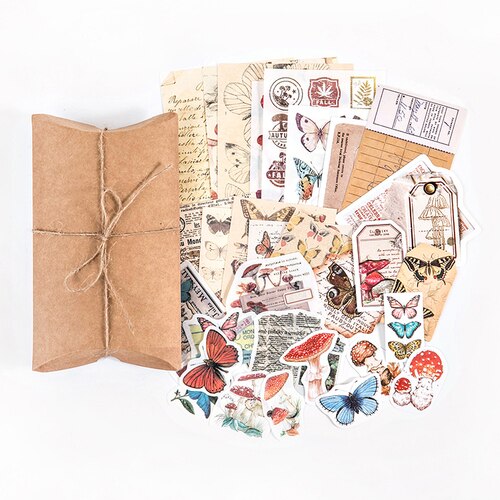 Vintage Style Collage Journaling Pack - Butterflies & Toadstools