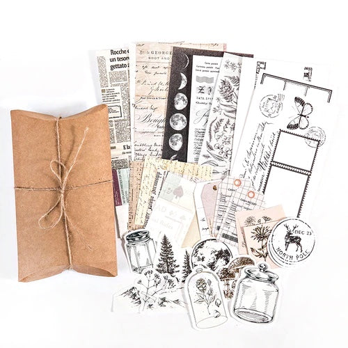 Vintage Style Collage Journaling Pack - Black & White