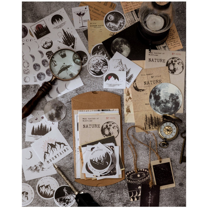 Vintage Style Collage Journaling Pack - Nature Moon