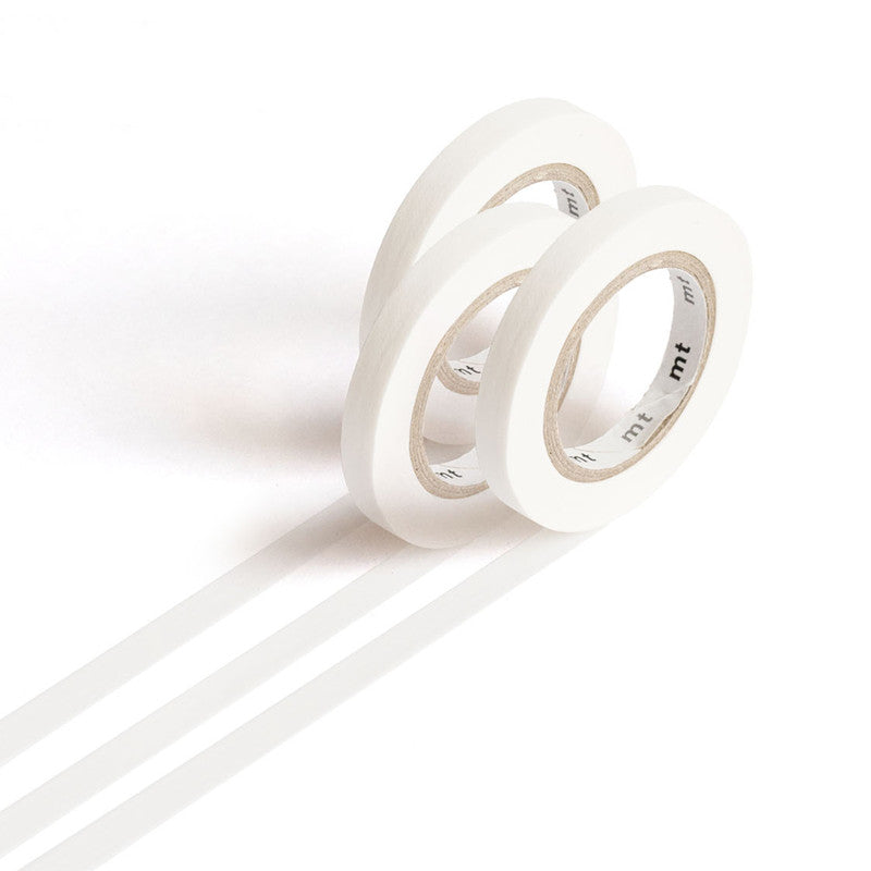 MT Slim K 6mm Matte White Washi Masking Tape - Set of 3 Rolls