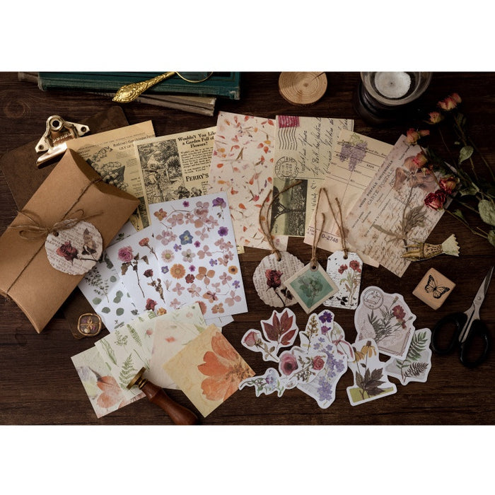 Vintage Style Collage Journaling Pack - Pressed Flowers
