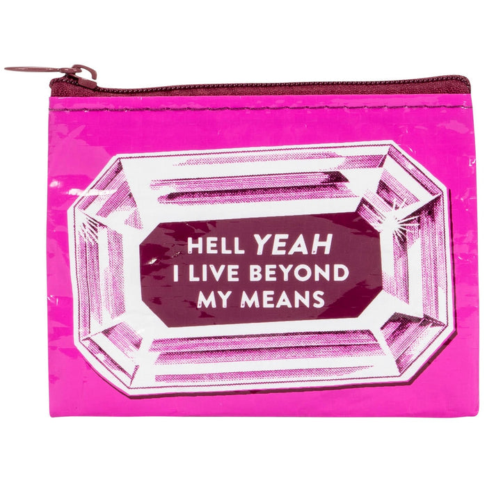 LAST STOCK! Blue Q Coin Purse - I Live Beyond My Means
